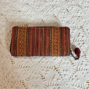 Boho Patterned Wallet - Embroidered Unique Funky
